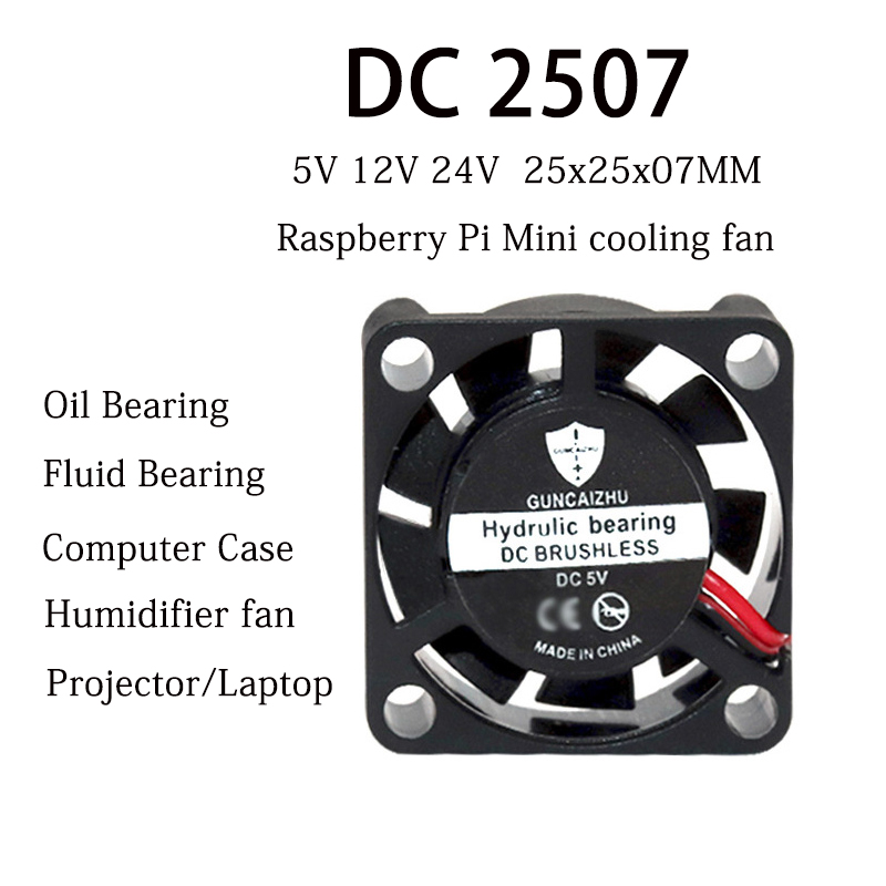 Raspberry Pi Water Cooling Kit - NEW 2507 Fan 25x25x7MM Oil Bearing